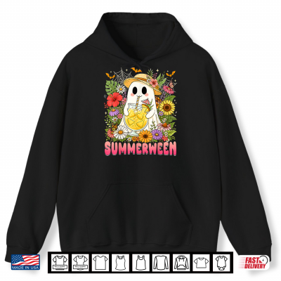 Hoodie Summerween Funny Ghost Halloween Summer Floral Women Girl Shirt