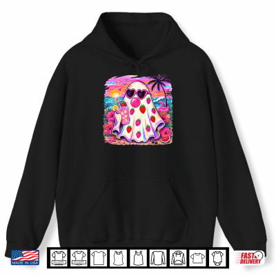 Hoodie Summerween Ghost Strawberry Halloween Tropical Girl Women Shirt
