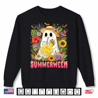 Sweatshirt Summerween Funny Ghost Halloween Summer Floral Women Girl Shirt