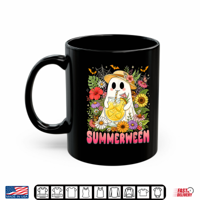 Mug Summerween Funny Ghost Halloween Summer Floral Women Girl Shirt