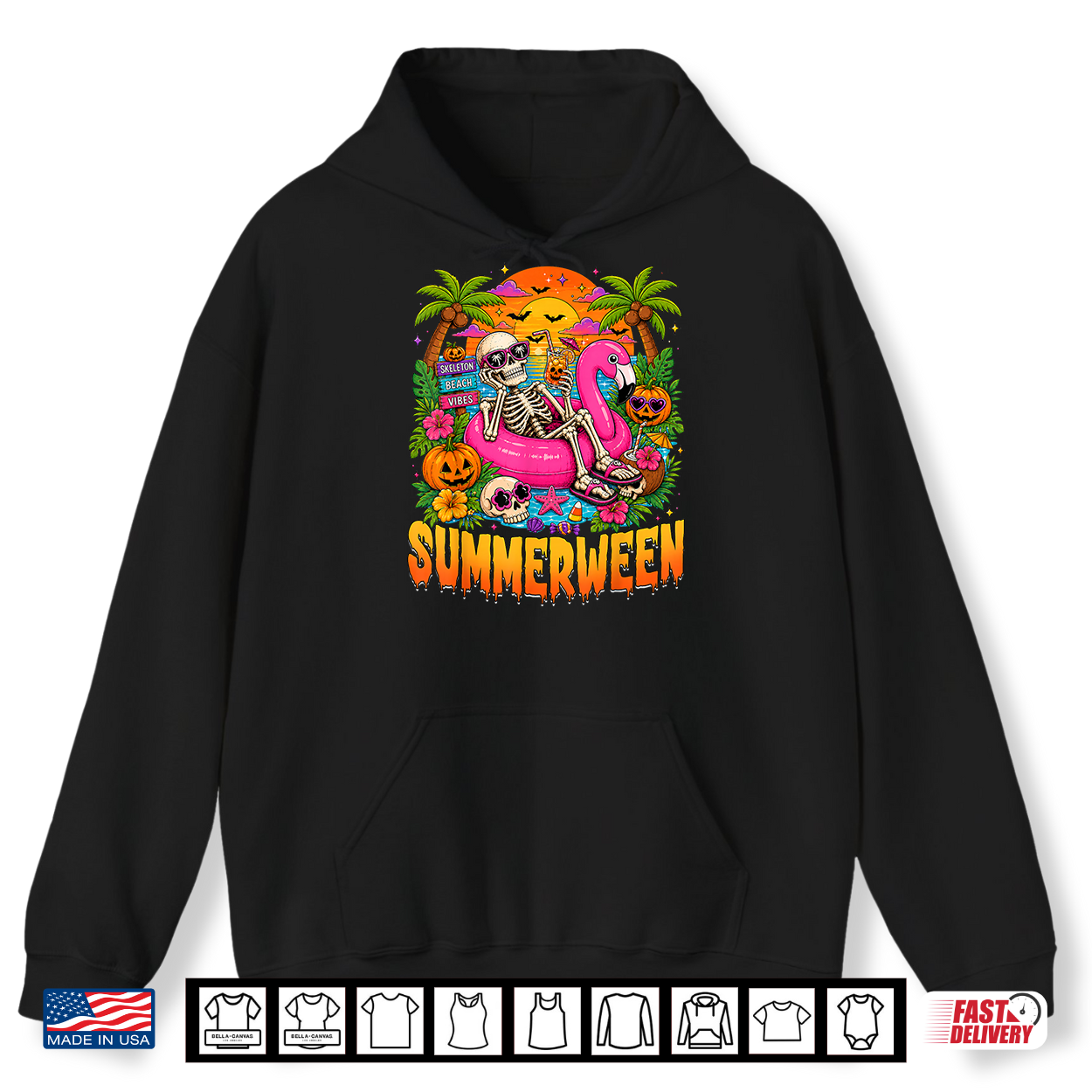 Summerween Spooky Summer Skeleton Halloween Beach Vacation Shirt Summerween Spooky Summer Skeleton Halloween Beach Vacation Shirt