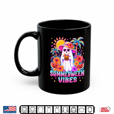 Mug Summerween Vibes Spooky Ghost Pumpkins Halloween Women Girls Shirt