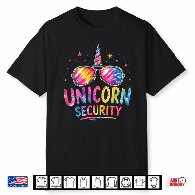 Tie Dye Unicorn Security Halloween Costume Funny Dad Mom Shirt
