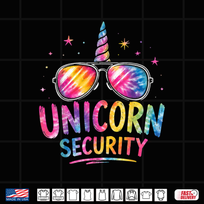 Design Tie dye Unicorn Security Halloween Costume Funny Dad Mom Shirt