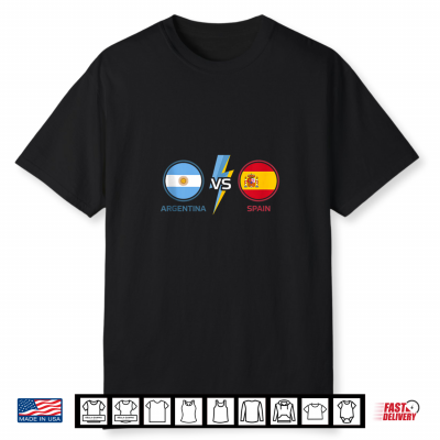 Argentina Vs Spain Flag Design Shirt