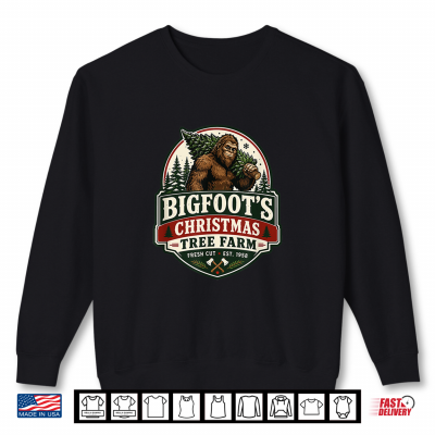 Sweatshirt Bigfoots Christmas Tree Farm Funny Vintage Sasquatch Humor Shirt