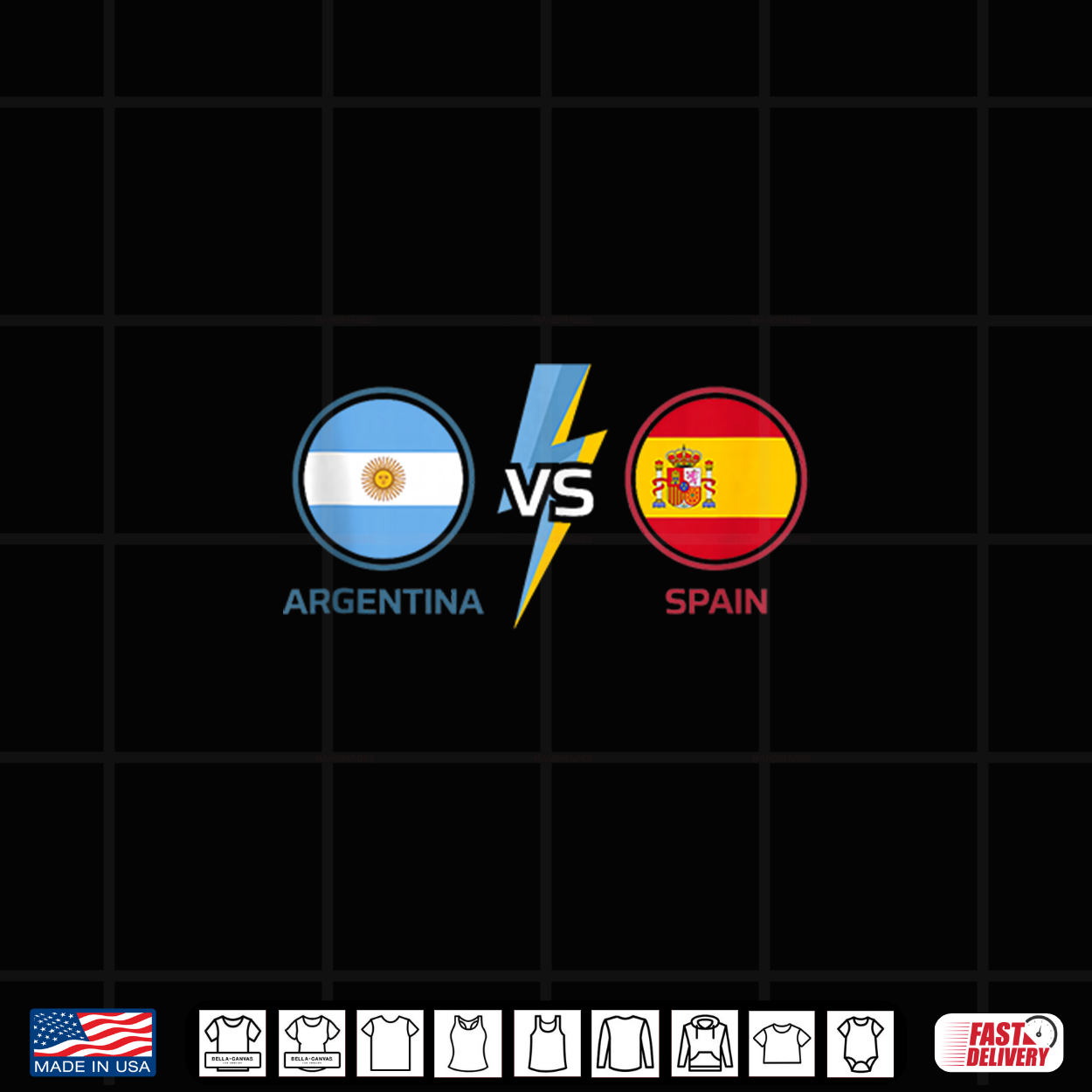 Argentina Vs Spain Flag Design Shirt Argentina Vs Spain Flag Design Shirt