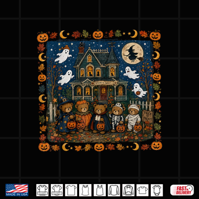 Design 90s Bears Halloween Trick Or Treat Fall Season Boys Girls Shirt