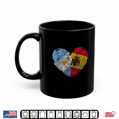Mug Half Spain Half Argentine Fingerprints Flags Spain Argentina Shirt
