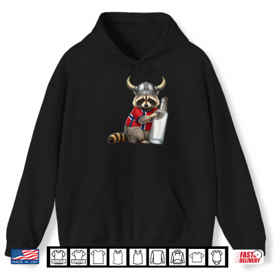 Hoodie Norway Raccoon Holding Bottle Norwegian Humor for Men Women Shirt