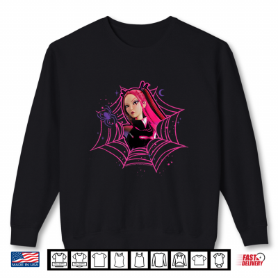 Sweatshirt Kpop Demon Hunters Halloween Mira Spider Web Frame Portrait Shirt