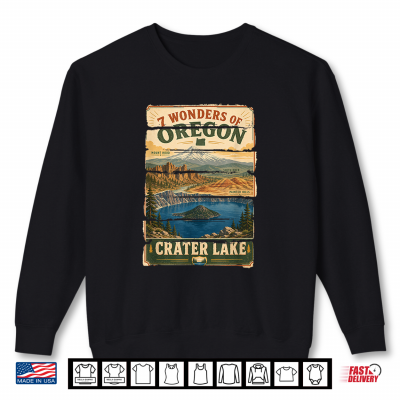 Sweatshirt Oregon 7 Wonders Crater Lake Pacific Northwest Graphic Shirt