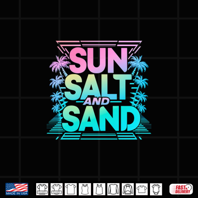 Design Retro Summer Vibes Sun Salt and Sand Comfort Colors Crop Top