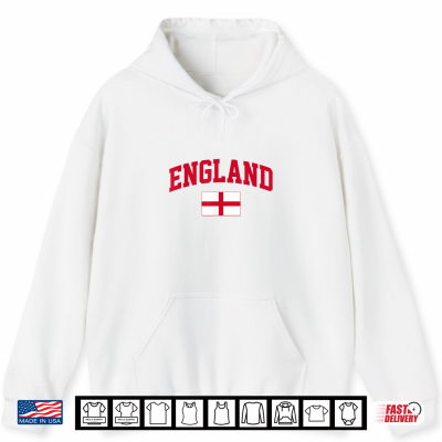 Hoodie England with England Flag English Pride Men Women Shirt