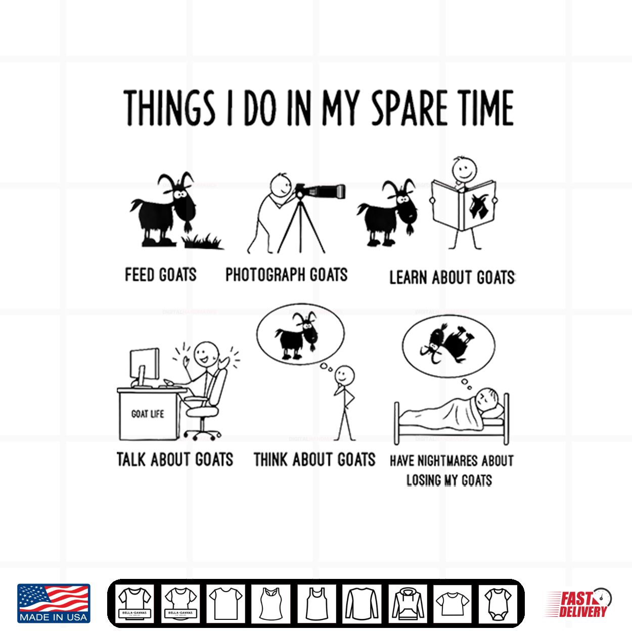 Funny Things I Do In My Spare Time Goats Shirt Funny Things I Do In My Spare Time Goats Shirt