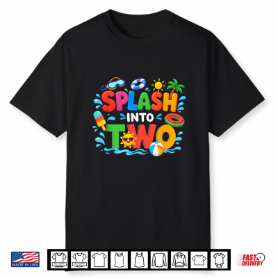 Splash Into Two 2Nd Birthday Swimming Pool Party Shirt