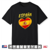 Women’S España Spain Flag Heart Soccer Football Spanish Pride V Neck Shirt