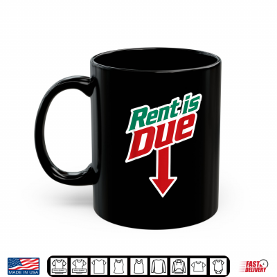 Mug Rent is Due Shirt Funny Downward Arrow Retro Parody Shirt