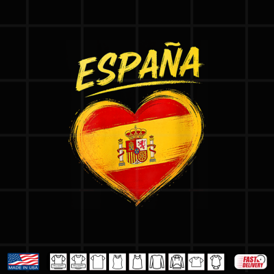 Design Womens Espana Spain Flag Heart Soccer Football Spanish Pride V Neck Shirt
