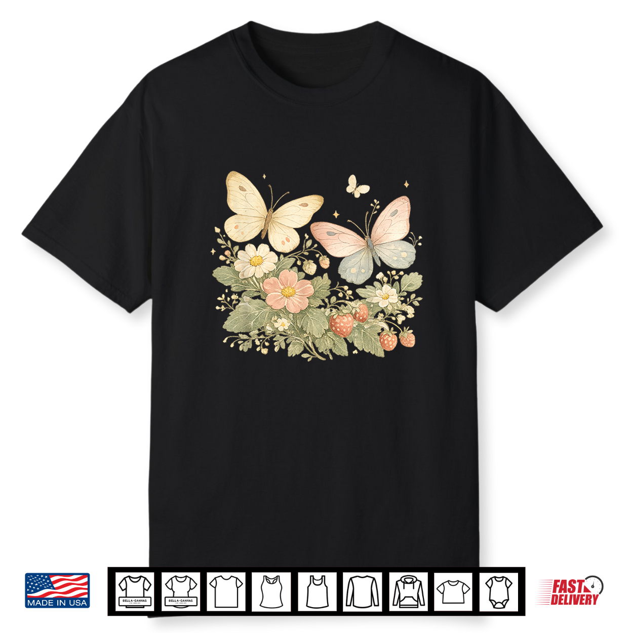 Cottagecore Butterfly Botanical Vintage Floral Nature Shirt