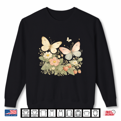 Sweatshirt Cottagecore Butterfly Botanical Vintage Floral Nature Shirt