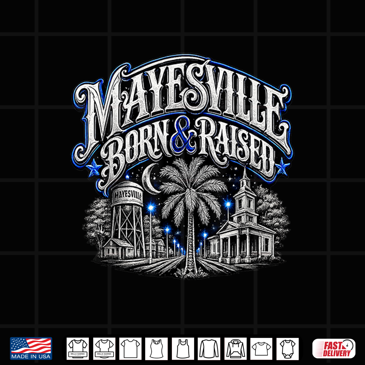 Mayesville Born & Raised Hometown Pride Tee By Kasan Shirt Mayesville Born & Raised Hometown Pride Tee By Kasan Shirt