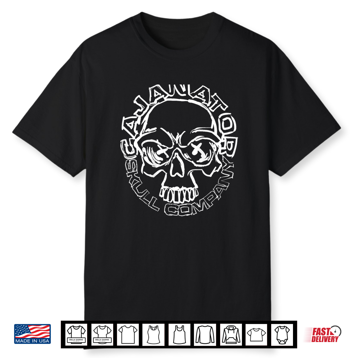 Pop Art Inspired Skull Company Graphic Shirt Pop Art Inspired Skull Company Graphic Shirt