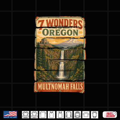 Oregon 7 Wonders Multnomah Falls Pacific Northwest Graphic Shirt 4 Design Oregon 7 Wonders Multnomah Falls Pacific Northwest Graphic Shirt