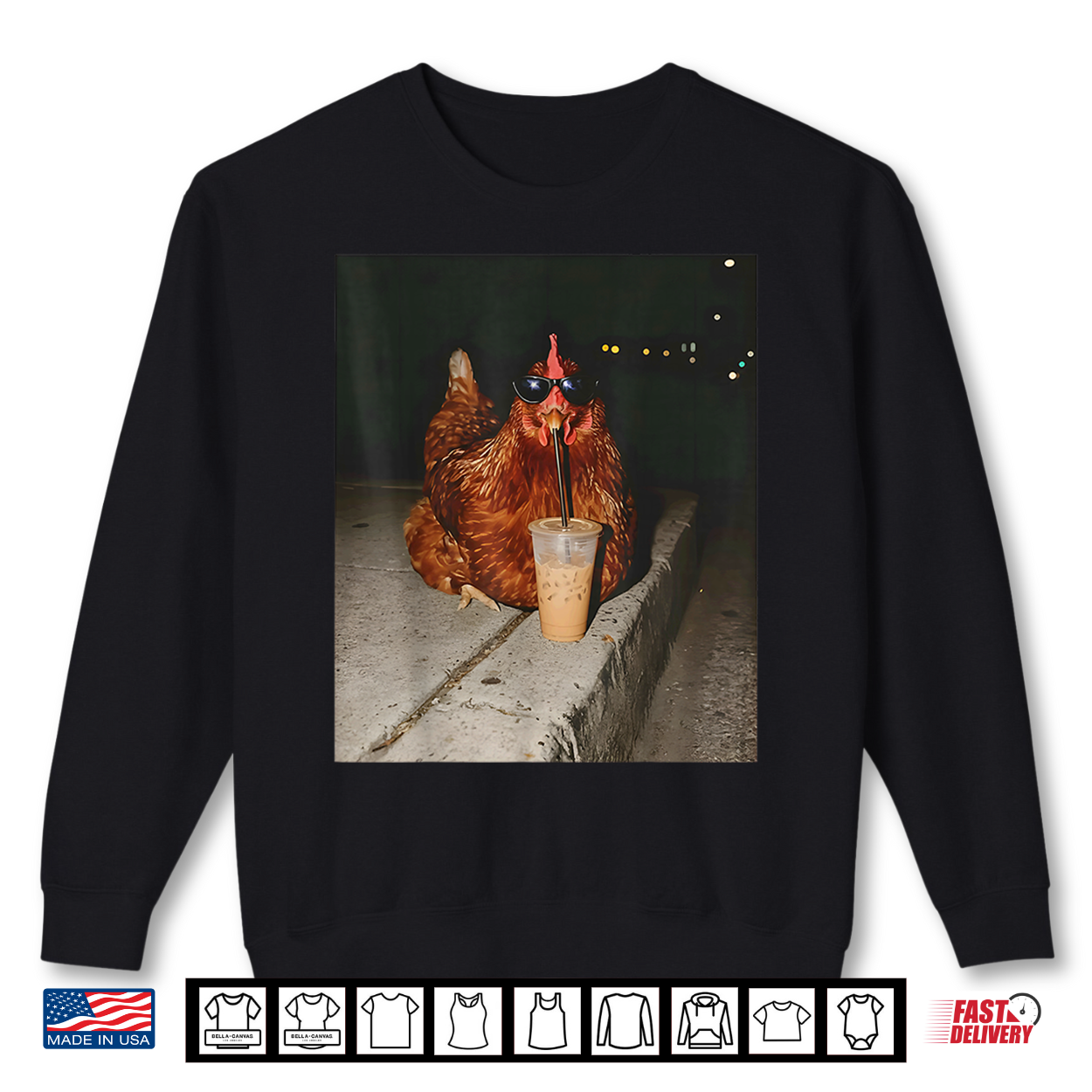 Chicken Drinking Iced Coffee Funny Chicken Lover Farmer Shirt Chicken Drinking Iced Coffee Funny Chicken Lover Farmer Shirt