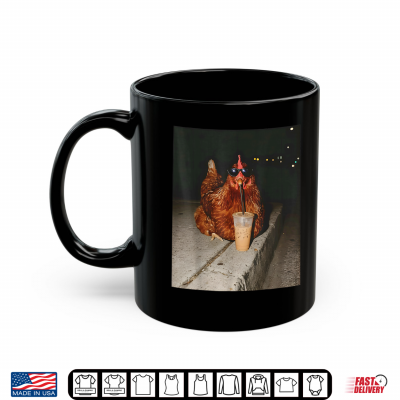 Chicken Drinking Iced Coffee Funny Chicken Lover Farmer Shirt 3 Mug Chicken Drinking Iced Coffee Funny Chicken Lover Farmer Shirt