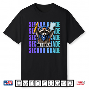 Second Grade First Day Of School Raccoon 2Nd Grade Teacher Shirt