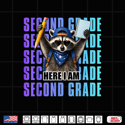 Second Grade First Day Of School Raccoon 2Nd Grade Teacher Shirt 4 Design Second Grade First Day of School Raccoon 2nd Grade Teacher Shirt