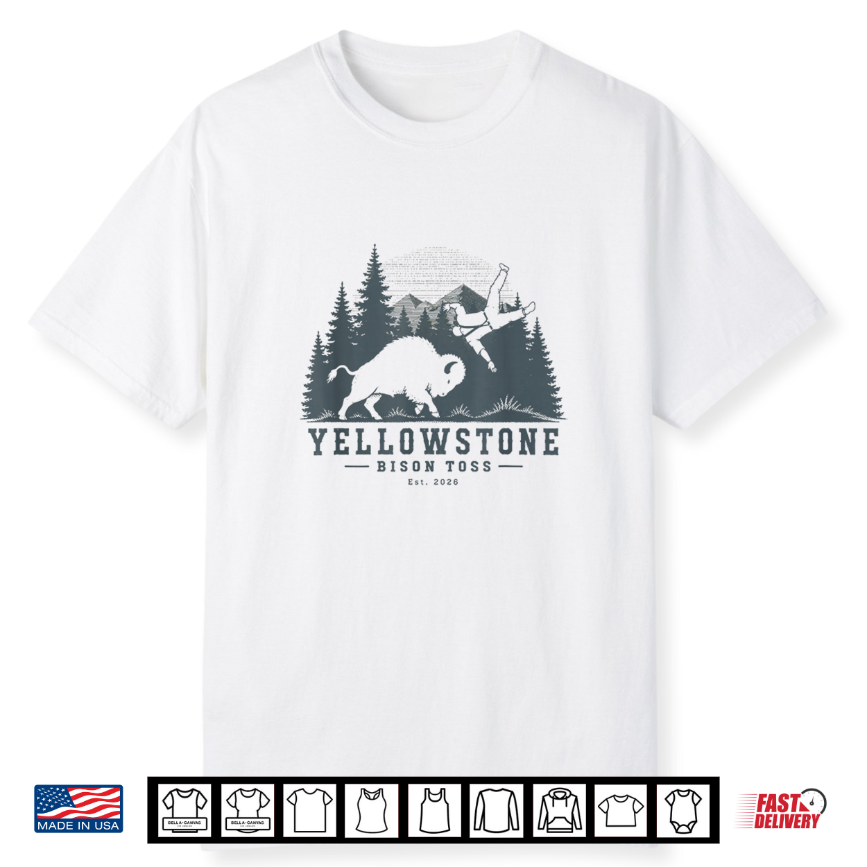 Yellowstone National Park Bison Toss Established 2026 Shirt Yellowstone National Park Bison Toss Established 2026 Shirt
