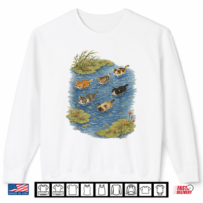Swimming Cats In Pond Shirt 2 Sweatshirt Swimming Cats in Pond Shirt
