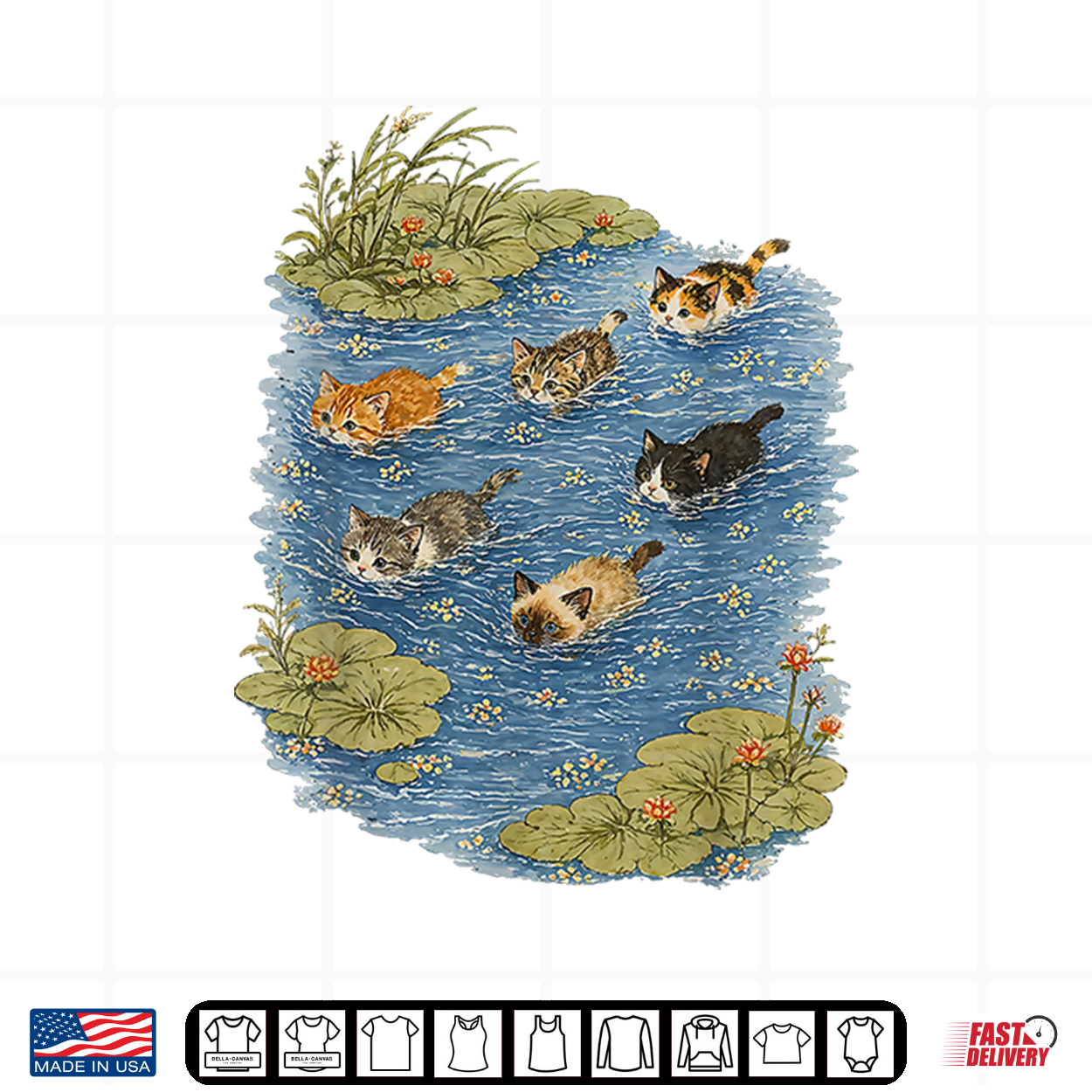 Swimming Cats In Pond Shirt Swimming Cats In Pond Shirt