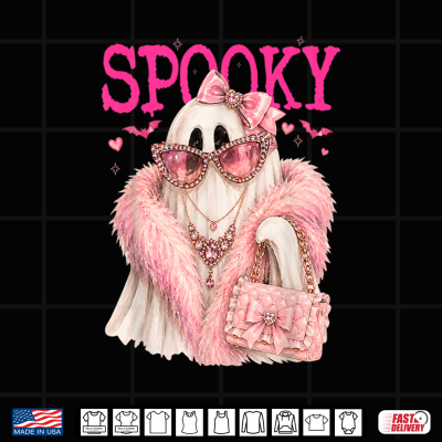 Glam Ghost Preppy Spooky Boo Halloween Boujee Leopard Girly Shirt 4 Design Glam Ghost Preppy Spooky Boo Halloween Boujee Leopard Girly Shirt