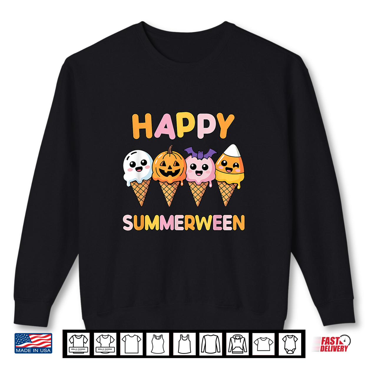Happy Summerween Summer Halloween Ice Cream Cones Shirt Happy Summerween Summer Halloween Ice Cream Cones Shirt