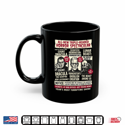 Mug Horror Movie Monsters Frankenstein Spooky Vintage Halloween Shirt