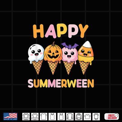 Happy Summerween Summer Halloween Ice Cream Cones Shirt 4 Design Happy Summerween Summer Halloween Ice Cream Cones Shirt