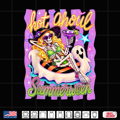 Design Hot Ghoul Summer Halloween Beach Summerween Cocktail Shirt