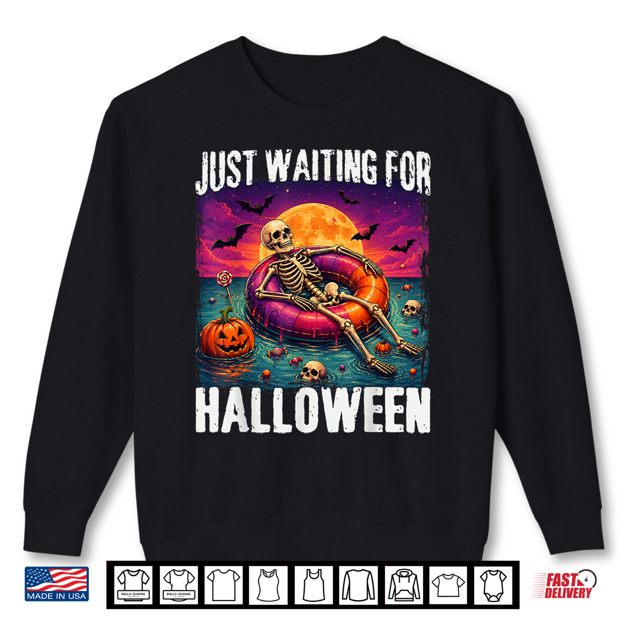 Just Waiting For Halloween Summer Skeleton Shirt Just Waiting For Halloween Summer Skeleton Shirt