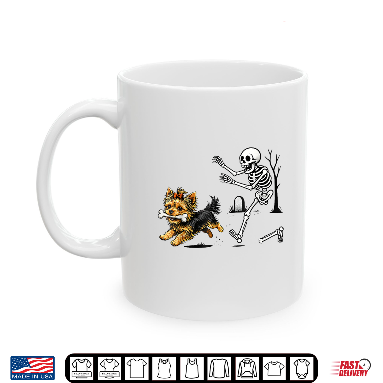 Skeleton Dog Yorkie Halloween Skeleton Chasing Dog Shirt Skeleton Dog Yorkie Halloween Skeleton Chasing Dog Shirt
