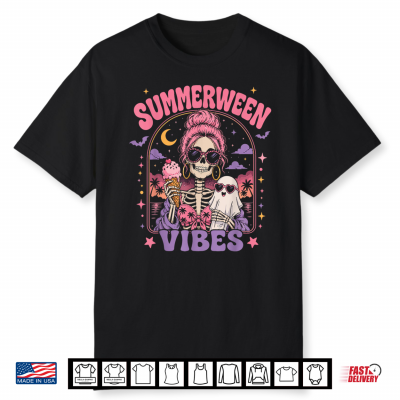 Summer Halloween Skeleton Costume Spooky Summerween Shirt
