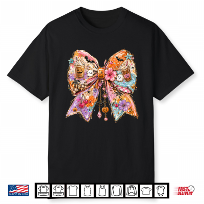 Summerween Bow Coquette Summer Halloween Ghosts Beach Coffee Shirt