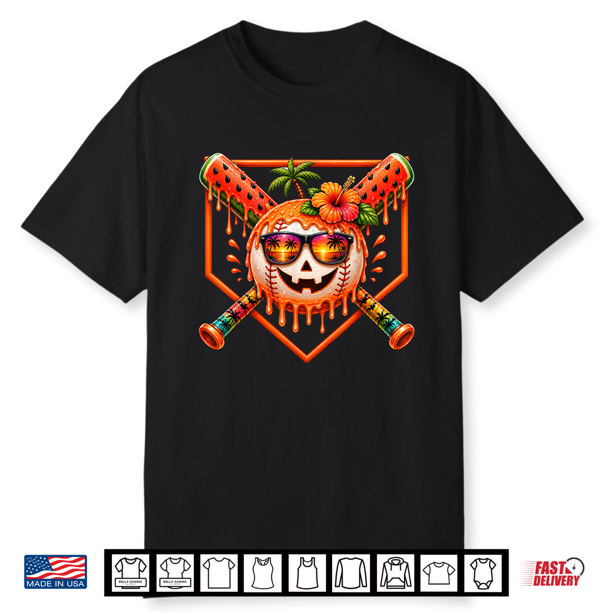 Summerween Boys Kids Funny Summer Halloween Baseball Drip Shirt Summerween Boys Kids Funny Summer Halloween Baseball Drip Shirt