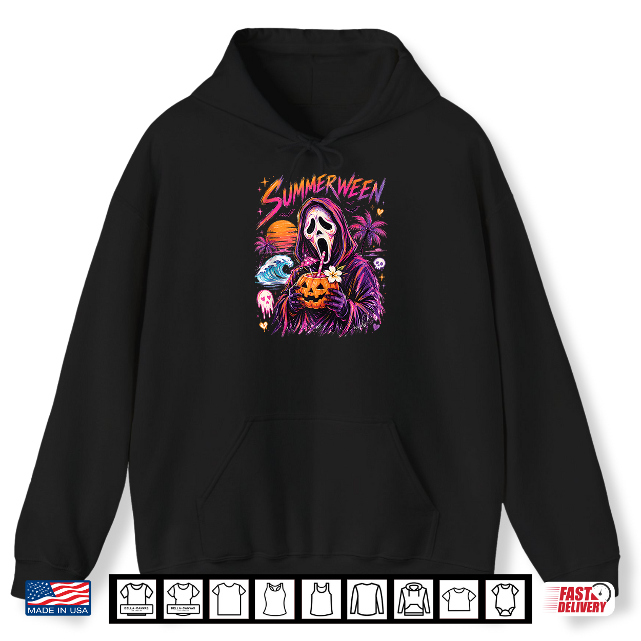 Summer Vibes Retro Spooky Ghost Halloween Long Vacation Shirt Summer Vibes Retro Spooky Ghost Halloween Long Vacation Shirt