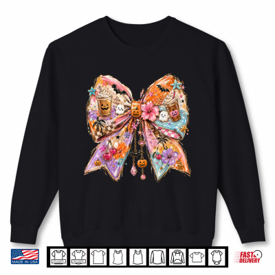 Sweatshirt Summerween Bow Coquette Summer Halloween Ghosts Beach Coffee Shirt