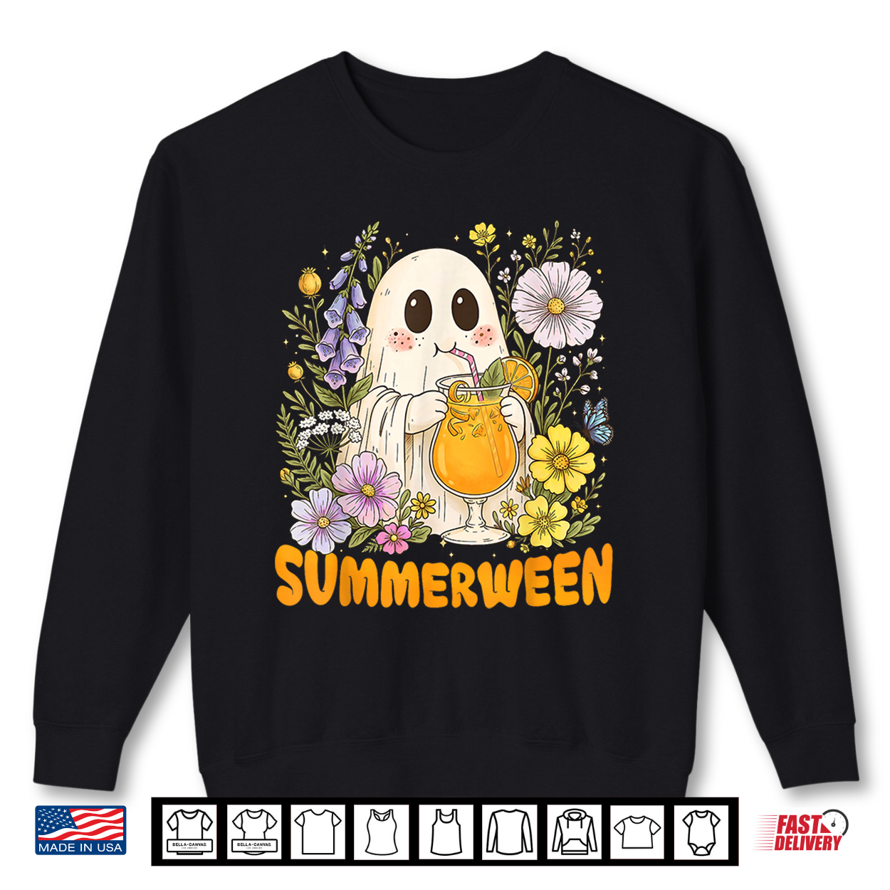 Summerween Funny Ghost Floral Halloween Summer Shirt Summerween Funny Ghost Floral Halloween Summer Shirt