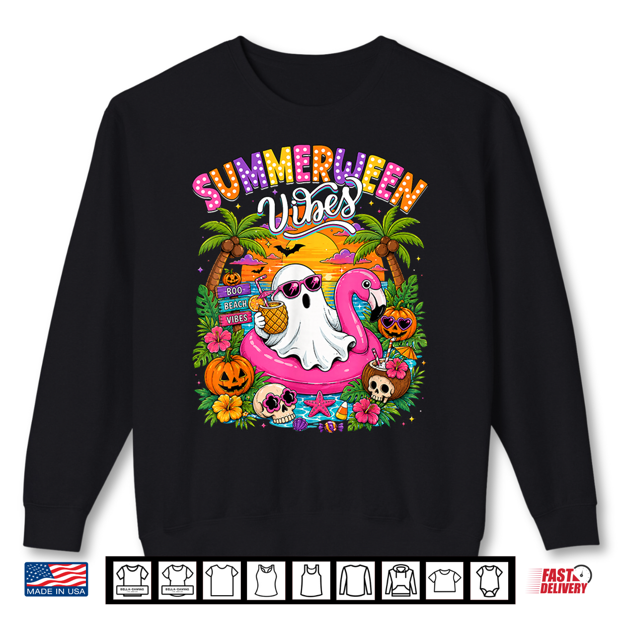 Summerween Vibes Spooky Ghost Beach Summer Halloween Women Shirt Summerween Vibes Spooky Ghost Beach Summer Halloween Women Shirt