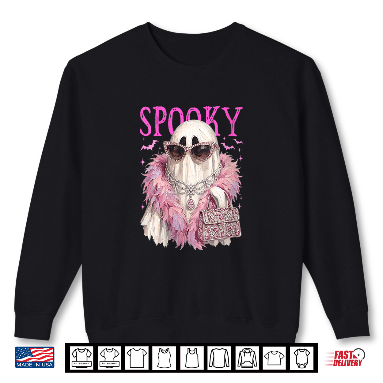 Women’S Spooky Cute Glam Ghost Sunglasses Halloween Girly V Neck Shirt Women’S Spooky Cute Glam Ghost Sunglasses Halloween Girly V Neck Shirt